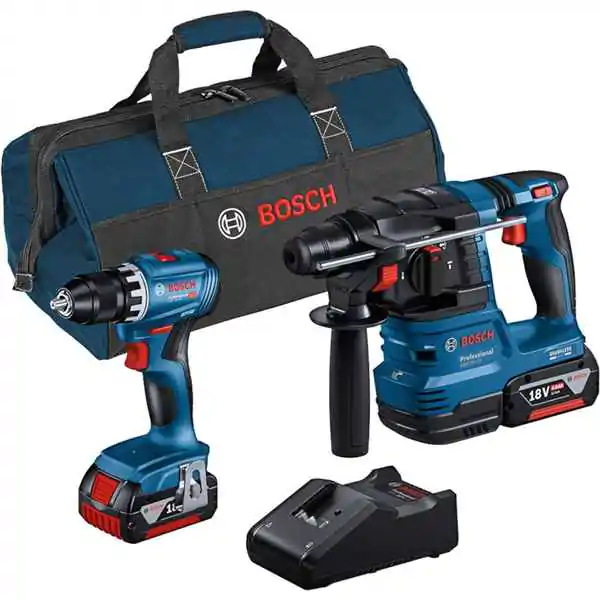 Bosch akumulatorski set GBH 18V-22 + GSR 18V-45 sa 2x4,0Ah akumulatora, punjačem i torbom 0615A50038
