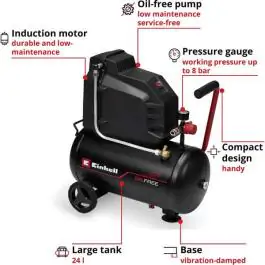 Einhell kompresor za vazduh TC-AC 190/24/8 I OF, 24 l, bezuljni, 8 bar