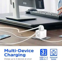 ENERGIZER univerzalni adapter EU/UK/US/AU, 45W sa 2 porta, USB-C i