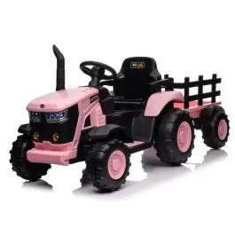 Dečiji Traktor na akumulator sa prikolicom Roze 12930PS