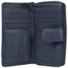 Novčanik kožni ženski srednji sa zipom i kopčom Pierre Cardin 2202TILAK130 plavi