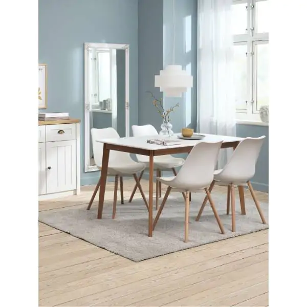 JEGIND D130 sto bela + 4 KASTRUP stolice bela S000978