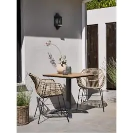 HOBRO D70 baštenski sto + 2 ILDERHUSE baštenske stolice natur S372786