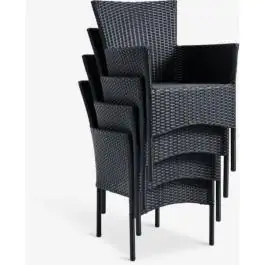 HOBRO D70 baštenski sto siva + 2 AIDT baštenske stolice crna S371500