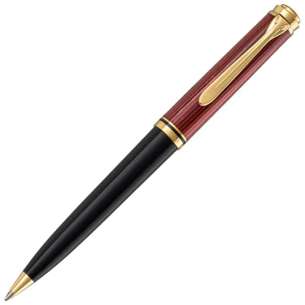 Olovka hemijska Souveran K600+kožna bela futrola+poklon kutija G30 Pelikan 928713 crveno-crna