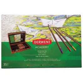 Set u drvenoj kutiji Boje drvene 12boja+12boja-Aquarelle+6 graf.olovaka Academy Derwent 2300147 000016611