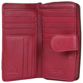 Novčanik kožni ženski srednji sa zipom i kopčom Pierre Cardin 2202TILAK130 crveni 000020591