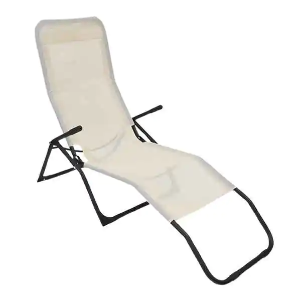 Sklopiva ležaljka za plažu i baštu 136 x 58 x 94 cm bež