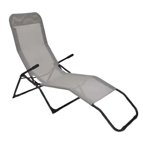 Sklopiva ležaljka za plažu i baštu 136 x 58 x 94 cm siva - proizvod na akciji