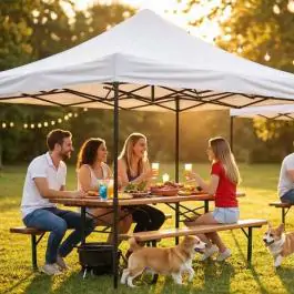 Sklopivi paviljon za dvorišta 3x3m beli