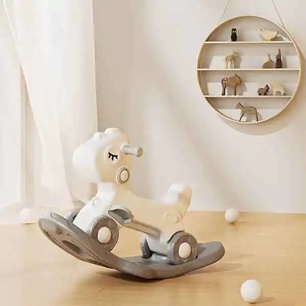 Dečiji konjić njihalica guralica 2u1 Grey