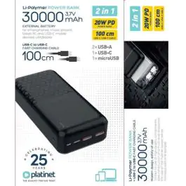 Power Bank PL PMPB30OP19B 30000 mAh 20W Platinet
