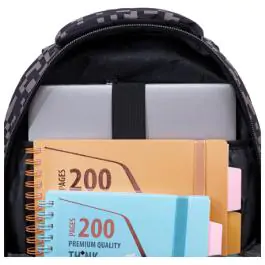 Ranac đački anatomski 2zipa 1džep veći AB300 Grey Bricks 24.Head 502024119 crno-sivi 000021096