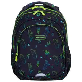 Ranac đački anatomski 2zipa 1džep veći AB300 Skate Lifestyle 24.Head 502024115 crno-zeleni 000021092