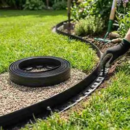 Strend Pro Garden traka za oivičavanje travnjaka 10 m x 4 cm fleksibilna baštenska ivica crna