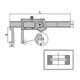 INSIZE Merilo pomično digitalno za unutrašnje žljebove 24-150 mm 0,94-6" 1121-150A