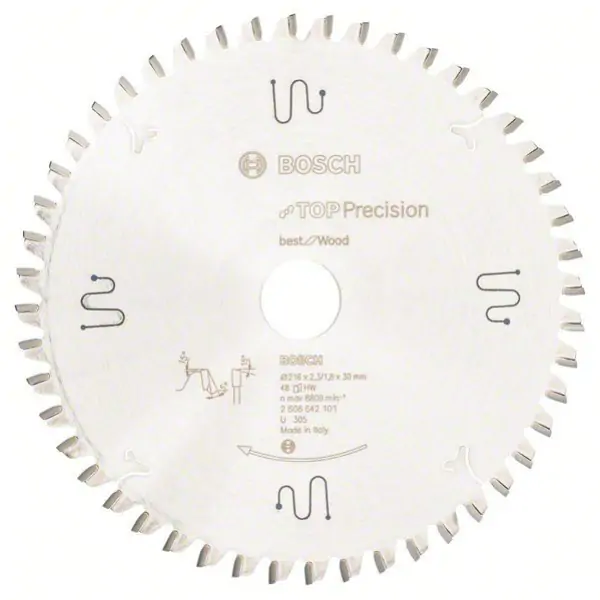 List kružne testere Top Precision Best za drvo 216 x 30 x 2,3 mm, 48 Bosch 2608642101