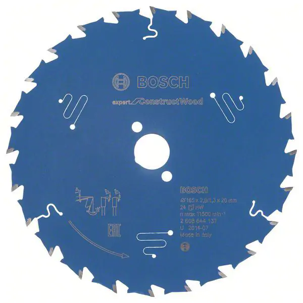 List kružne testere Expert for Construct Wood Bosch 2608644137, 165 x 20 x 2,0 mm, 24