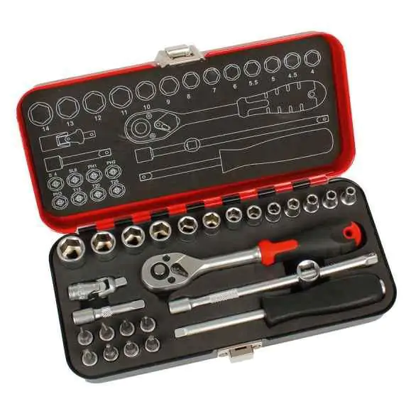 Set nasadnih ključeva sa račnom 1/4" 27 kom Womax