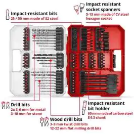 Einhell XL-CASE set bitova i burgija 95 delova – Kompletan pribor za bušilice i odvijače