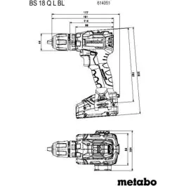 Metabo BS 18 L Set (614051710) – Akumulatorska bušilica-odvrtač sa 74 dodatka