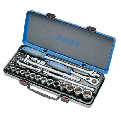 Ključevi nasadni, prihvat 1/2", u metalnoj kutiji 190BI6P24 10-32/24 UNIOR - proizvod na akciji
